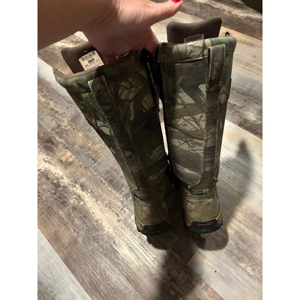 Rocky Mens Gore-Tex Camo Hunting Boots Vibram Sole Side Zip Waterproof